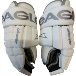 Eagle Custom Aero White & Silver Gloves - Senior