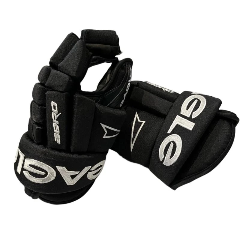 Eagle Aero Black With White Logos Custom Gloves - Senior