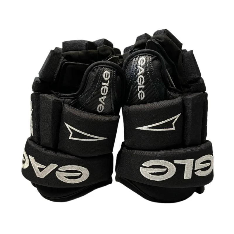 Eagle Aero Black With White Logos Custom Gloves - Senior - Image 2