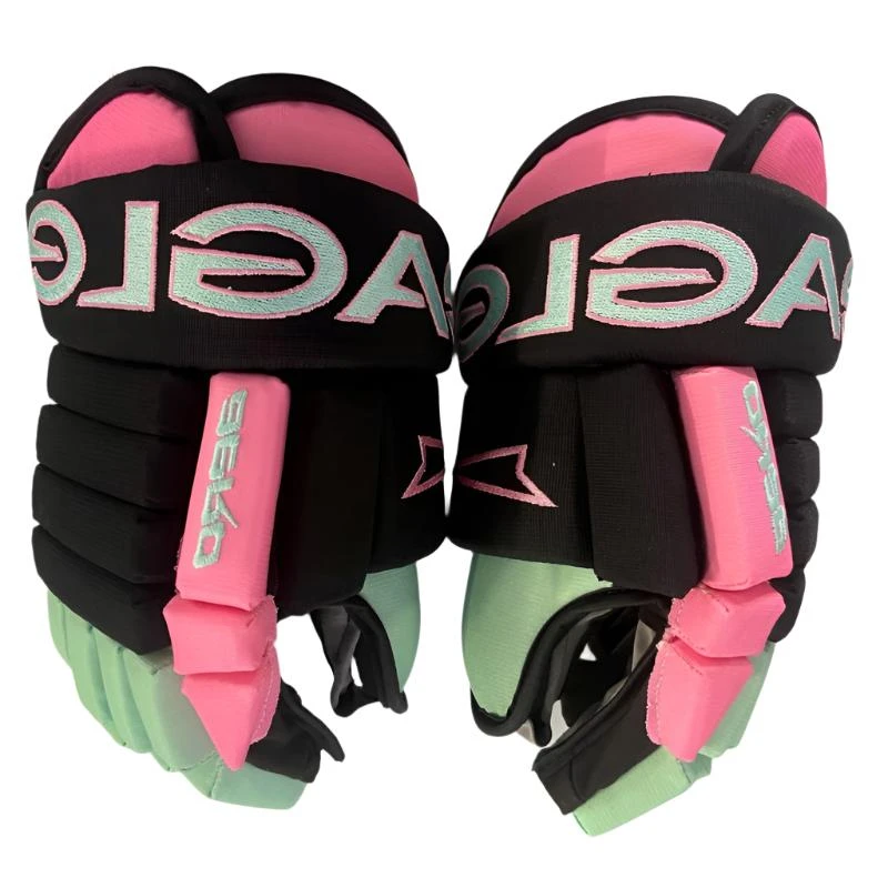 Eagle Aero Black/Pink/Mint "Miami Vice" Custom Gloves - Senior